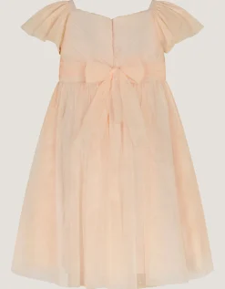 Baby Estella Floral Embroidered Party Dress Pink