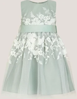 Baby Felicity Embroidered Floral Dress Green