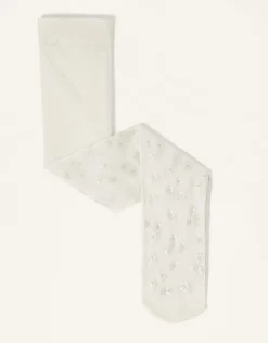Baby Floral Perlato Print Tights Ivory