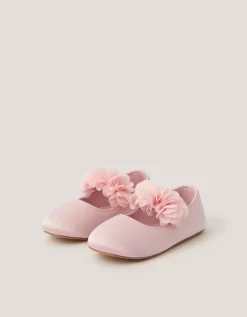 Baby Flower Pom Pom Walker Shoes Pink
