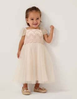 Baby Francesca Lace Tulle Party Dress Pink