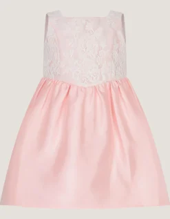 Baby Juno Lace Satin Dress Pink