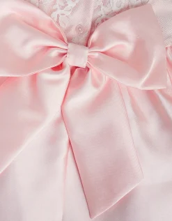 Baby Juno Lace Satin Dress Pink