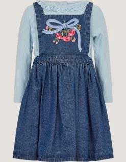 Baby Mon Cheri Top & Chambray Dress Set Blue