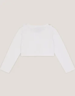 Baby Ottilie Appliqué Rose Cardigan White