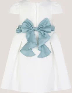 Baby Polly Cap Sleeve Bow Party Dress Ivory