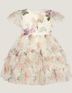 Baby Roma Floral Print Ruffle Party Dress Multi