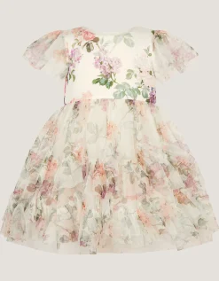 Baby Roma Floral Print Ruffle Party Dress Multi