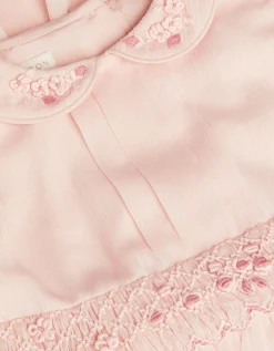 Baby Romee Puff Sleeve Embroidered Party Dress Pink