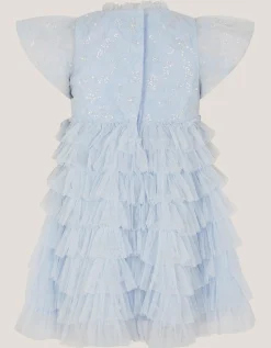Baby Shikha Embellished Frill Dress Blue