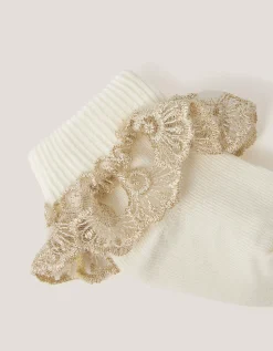 Baby Sparkle Lace Socks Ivory