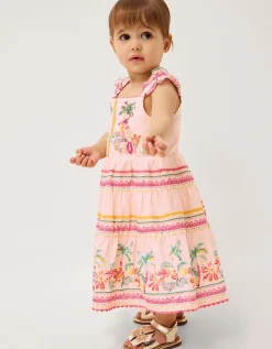 Baby Tina Tropical Toucan Tier Dress Pink