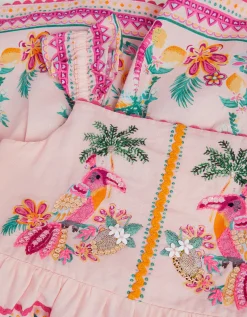 Baby Tina Tropical Toucan Tier Dress Pink