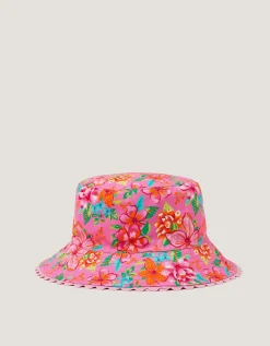 Baby Tropical Flower Reversible Bucket Hat Yellow