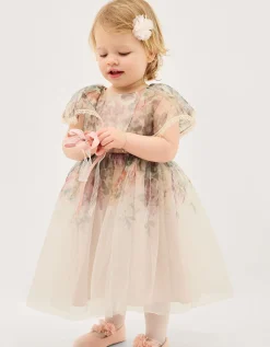 Baby Vintage Flower Tulle Party Dress Multi