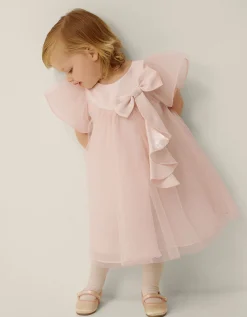 Baby Winnie Satin Bow Party Dress Pink