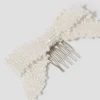 Beaded Bow Comb Hair Clip
