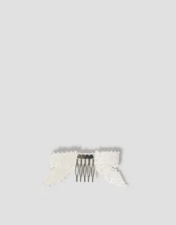 Beaded Bow Comb Hair Clip