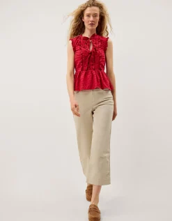 Bea Sleeveless Gingham Frill Top Pink