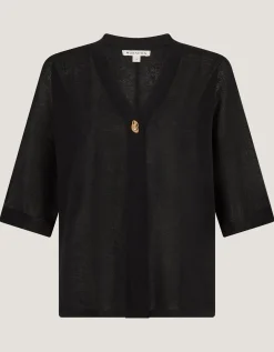 Beth Short Sleeve Cardigan Black