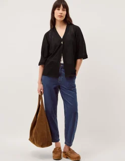 Beth Short Sleeve Cardigan Black