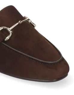 Bibi Lou Ashe Suede Mule Loafers Brown