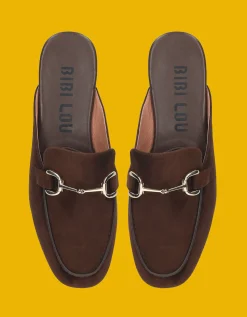 Bibi Lou Ashe Suede Mule Loafers Brown