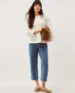 Blair Floral Embroidered Blouse White