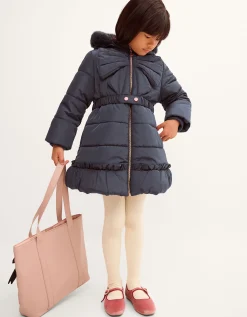 Bonita Bow Padded Coat Blue