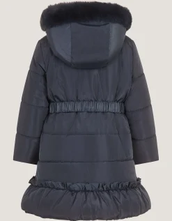 Bonita Bow Padded Coat Blue
