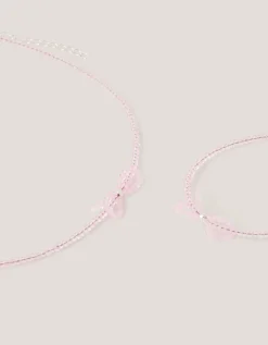 Bow Beaded Necklace & Bracelet Set