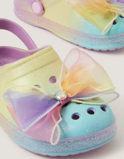 Bow Glitter Ombré Clogs Multi