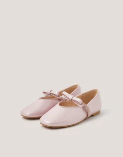 Bow Strap Ballet Flats Pink