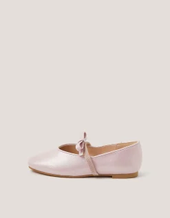 Bow Strap Ballet Flats Pink