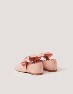Bow Strap Patent Ballet Flats Pink