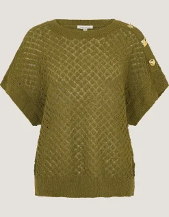 Bree Button Knit Jumper Green
