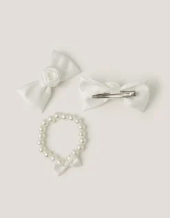 Bridesmaid Rosette Bag & Accessories Set Ivory