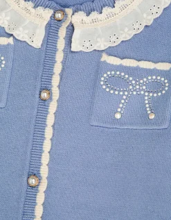 Broderie Lace Cardigan Blue