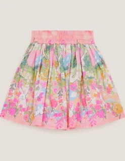 Bunny Print Cotton Skirt Yellow
