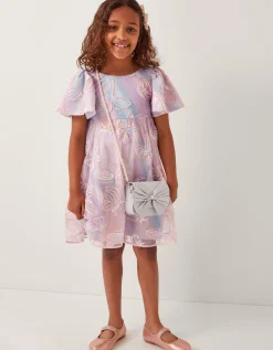 Butterfly Appliqué Swing Dress Multi