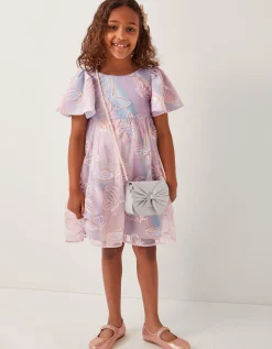 Butterfly Appliqué Swing Dress Multi