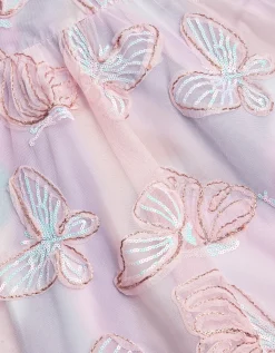 Butterfly Appliqué Swing Dress Multi