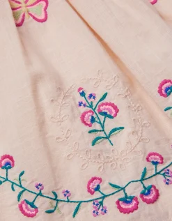Butterfly & Floral Embroidered Skirt Ivory