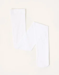 Butterfly Glitter Baroque Tights White