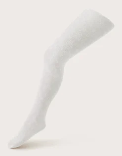 Butterfly Lace Tights White