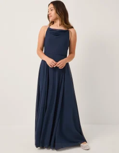 Cali Cowl Neck Prom Dress Blue