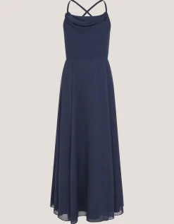Cali Cowl Neck Prom Dress Blue