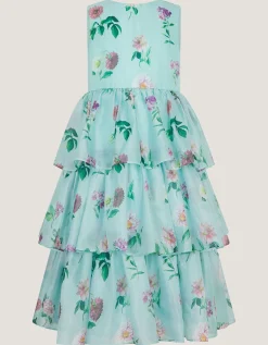 Calla Floral Organza Tiered Party Dress Multi