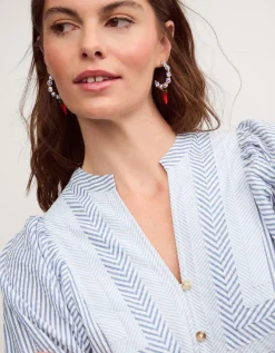 Callie Stripe Blouse Blue