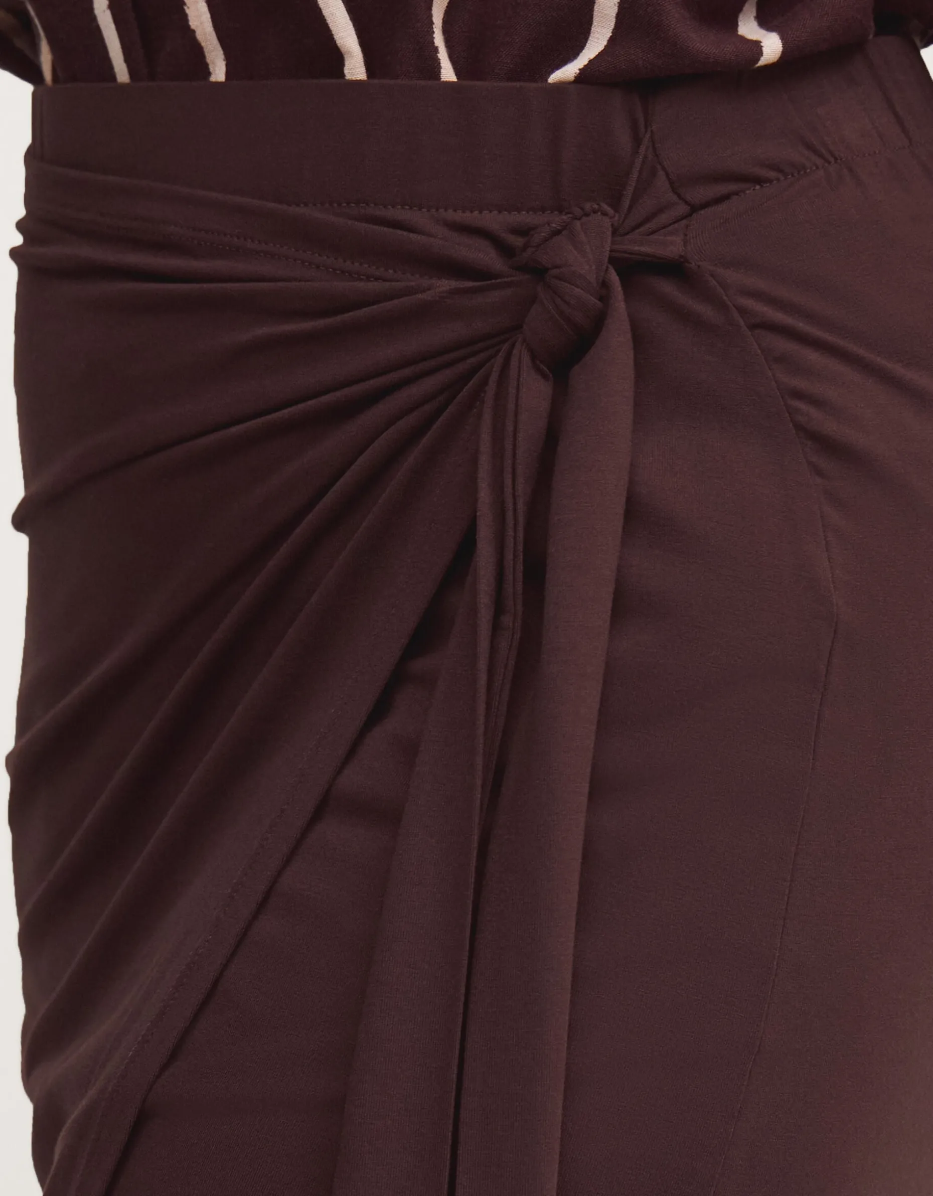 Callie Thorpe x Monsoon Jersey Sarong Skirt Brown